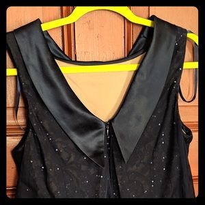 Sequined Lace Navy Sleeveless Cocktail Sz 12 Dress